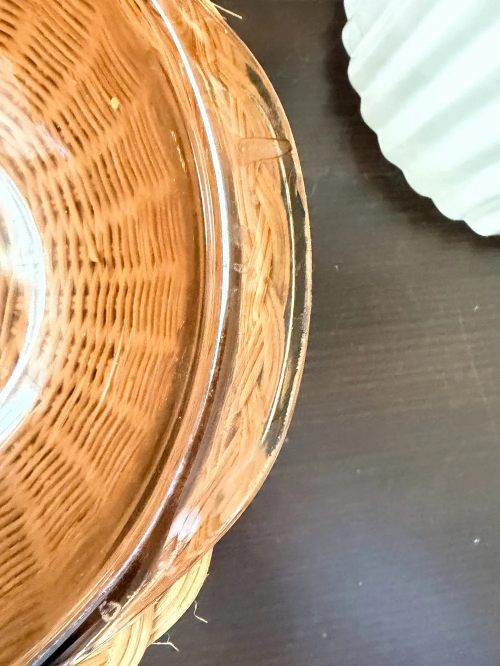 Vintage Pyrex Fireside Naturals Amber 1.5 Qt Casserole Dish with Basket